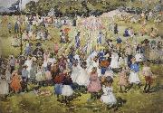 Maurice Prendergast May Day,Central Park France oil painting artist